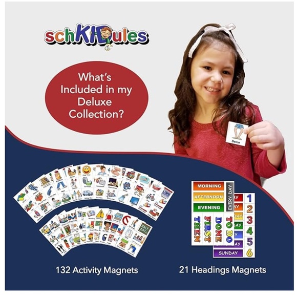 SchKIDules® 153 Pc Deluxe Collection Box Set – Visual Schedule Magnets for Kids - Picture 2 of 6